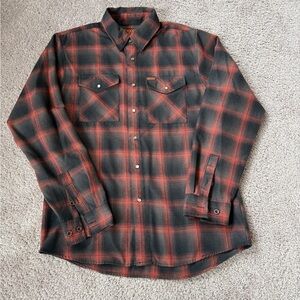 DIXXON Plaid western pearl snap flannel Snap-Front Casual Shirt medium